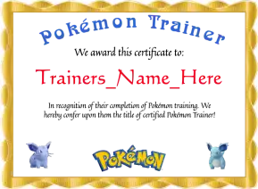 Pokemon Trainer Certificate